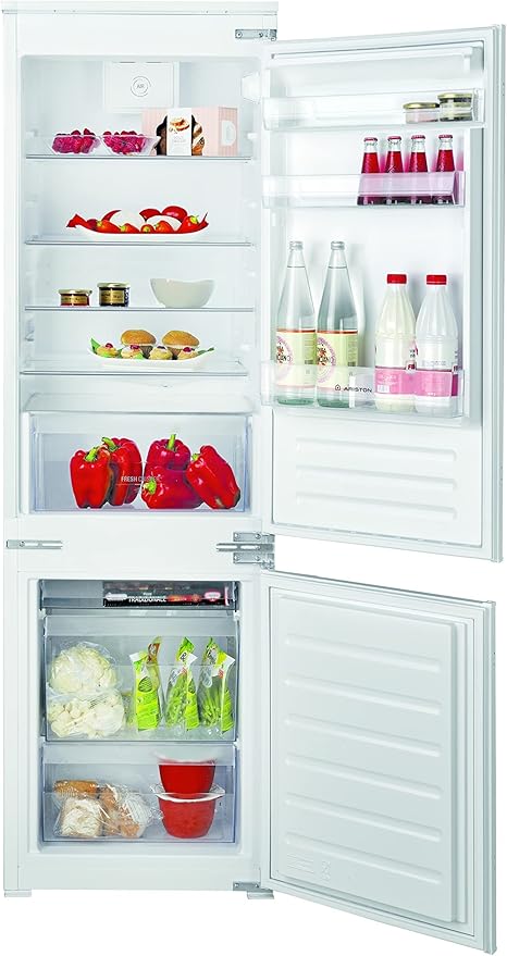 Ariston Built In Refrigerator 258 Liters, 2 Doors Fridge With Bottom Freezer