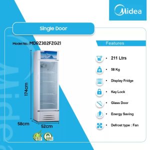 Midea Bottle Cooler 386 Ltr,white Color, R600