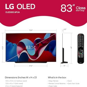 LG 83-Inch Class OLED evo C4 Series Smart TV 4K Processor Flat Screen with Magic Remote AI-Powered with Alexa Built-in